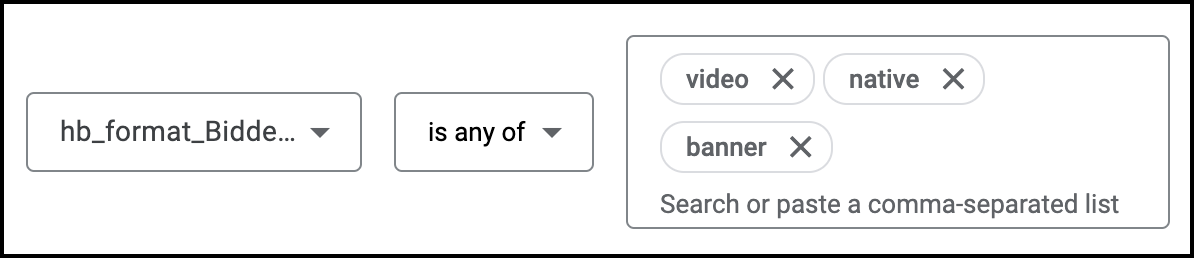 Custom targeting on format